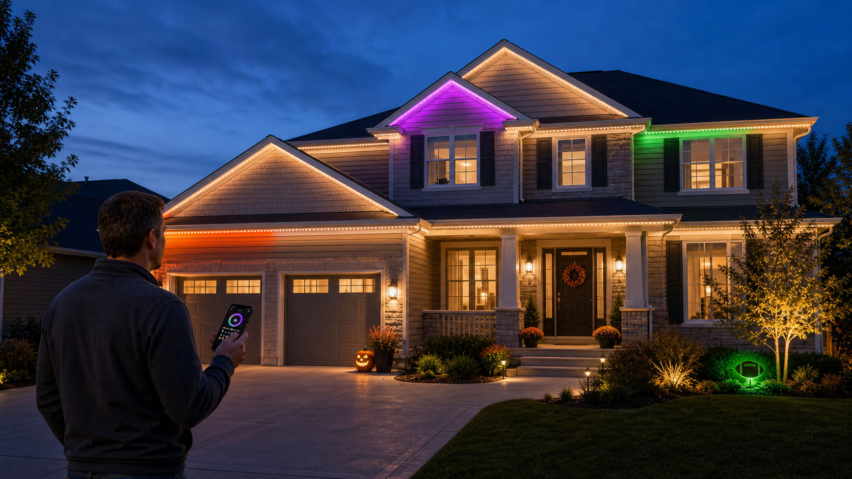 gouly permanent outdoor lighting smart roofline lights
