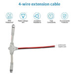 4 wire ip68 t extension cable, 48v led pixel light power injection connector | gouly
