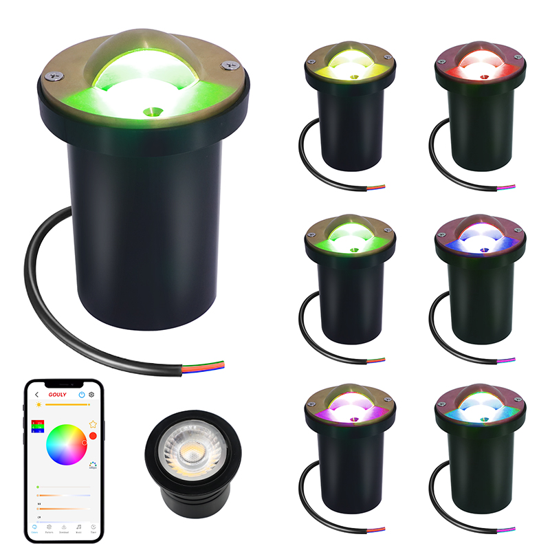 6w smart mr16 rgbw brass directional well light | gouly