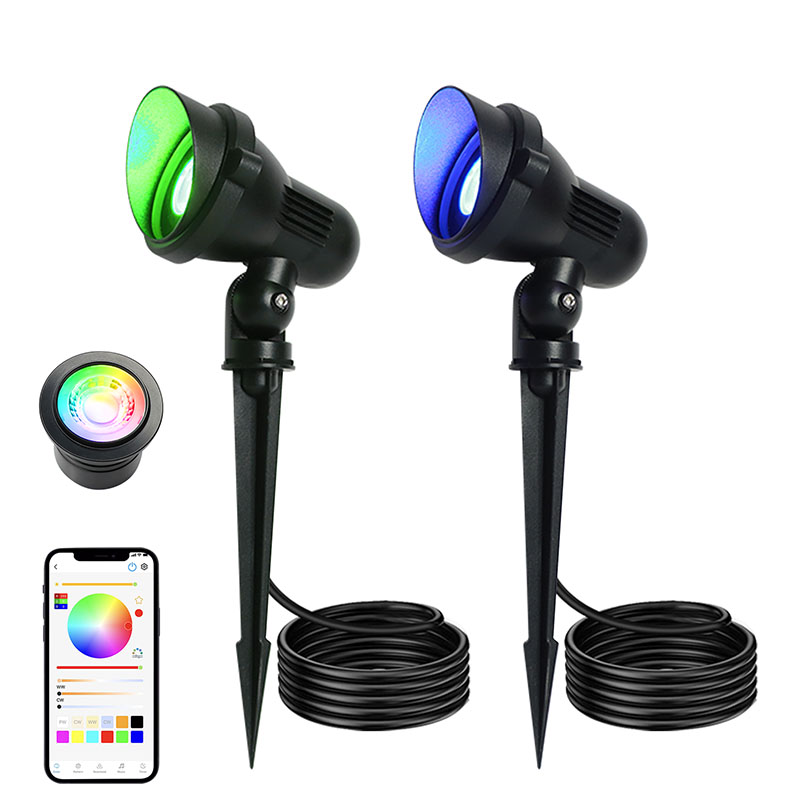 6w mr16 rgbw landscape spotlight dc24v ip65 app control garden light | gouly