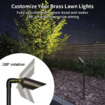12w dual head brass path light 24v rgbw mr16 landscape spotlight | gouly