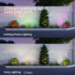 7w smart rgbw brass landscape spotlight wifi app control outdoor garden light