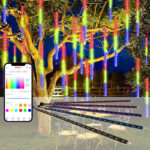 outdoor rgbw led meteor shower tube lights 24v ip65 app control | gouly