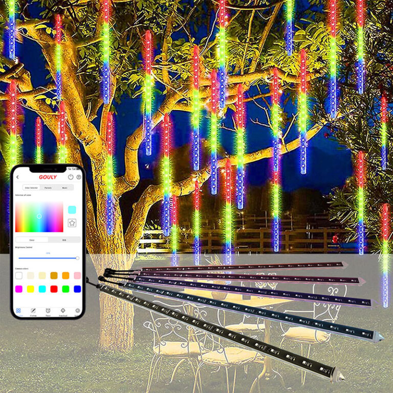 outdoor rgbw led meteor shower tube lights 24v ip65 app control | gouly