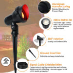 6w mr16 rgbw landscape spotlight dc24v ip65 app control garden light | gouly