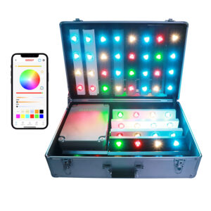 glmd176 box led pixel light sample box with rgbw chasing modules and aluminum tracks | gouly