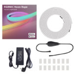 ne5050w60 2904 diy rgbwic neon rope light kit, 24v ip67 smart app control 16.5ft | gouly