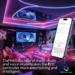 24v rgb color chasing cob led strip light, 714 leds/m cuttable smart app control | gouly