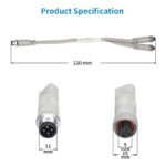 4 wire ip68 led t connector extension cable, 48v dual output splitter | gouly