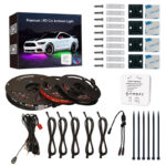 12v rgb/rgbw car underglow light strip kit, ip67 smart app control | gouly