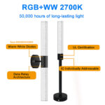 ch3w rgbw rgb+ww 2700k smart acrylic bubble tube wall light, app control | gouly
