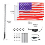 fl 0.9m rgb flagpole light strip, 3 ft flexible hose, ip67 waterproof | gouly