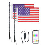 fl 0.9m rgb flagpole light strip, 3 ft flexible hose, ip67 waterproof | gouly