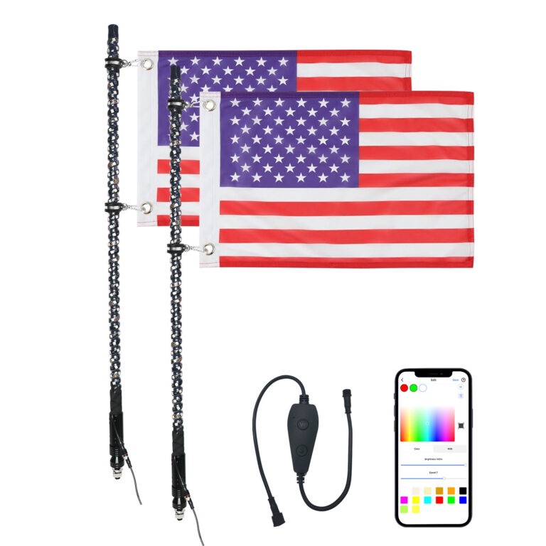 fl 0.9m rgb flagpole light strip, 3 ft flexible hose, ip67 waterproof | gouly