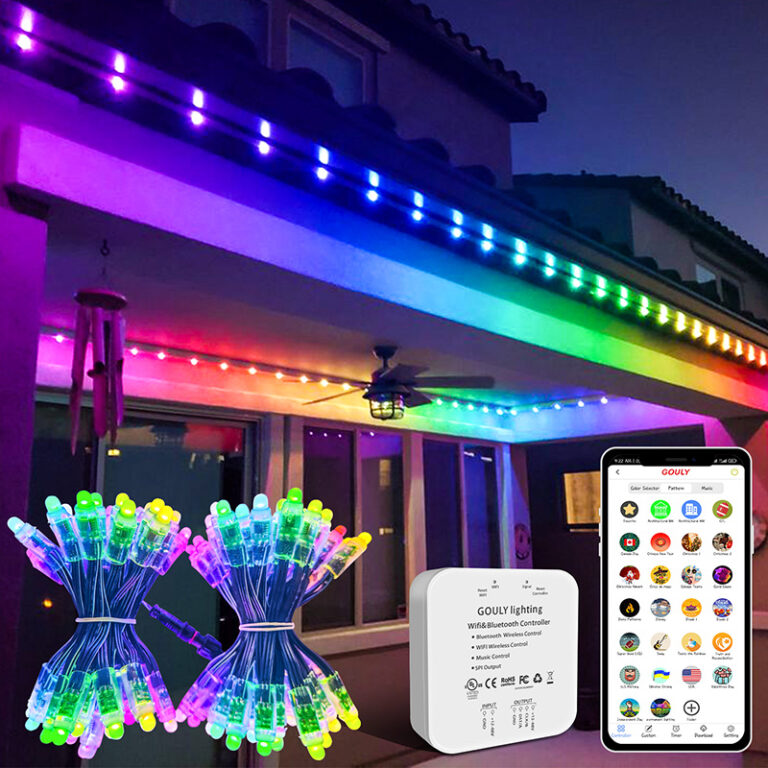 glmd175 ws2811 12v rgb pixel string light, ip68 full color outdoor light | gouly