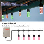 glmd181 t d 12v rgbw chasing string light, ip65 outdoor pendant | gouly