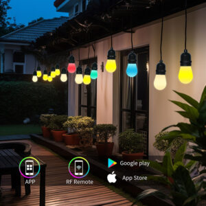 glmd181 t m 12v rgbw pixel string light set, ip67, app and rf remote control | gouly