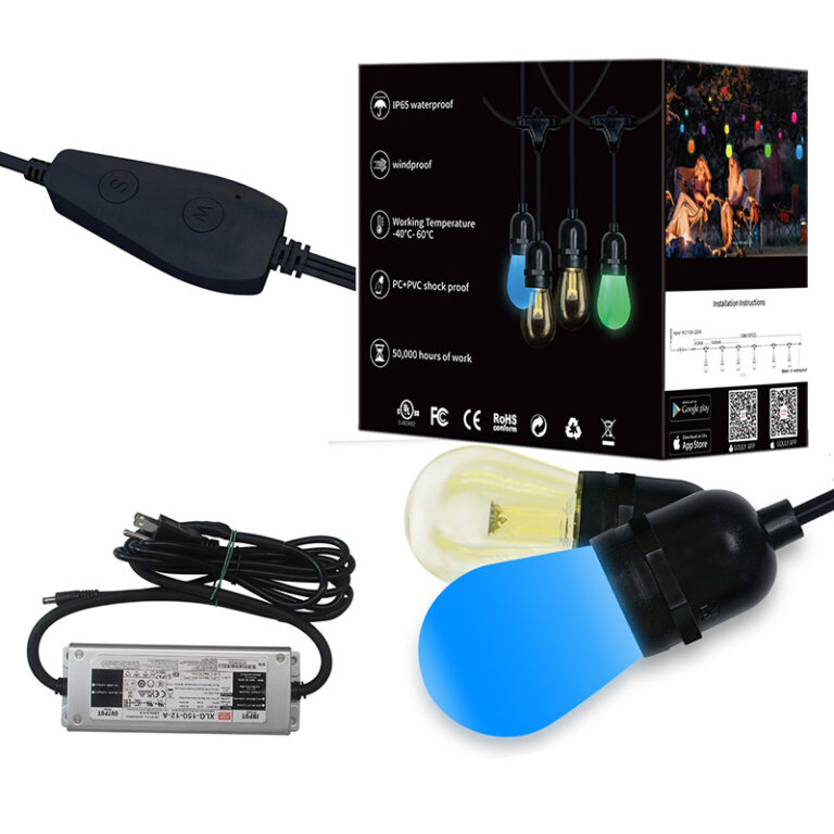 glmd181 t m 12v rgbw pixel string light set, ip67, app and rf remote control | gouly