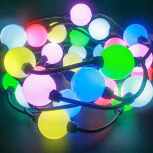 glmd184 rgbw pixel ball string lights, 24v wifi control, ip67 | gouly
