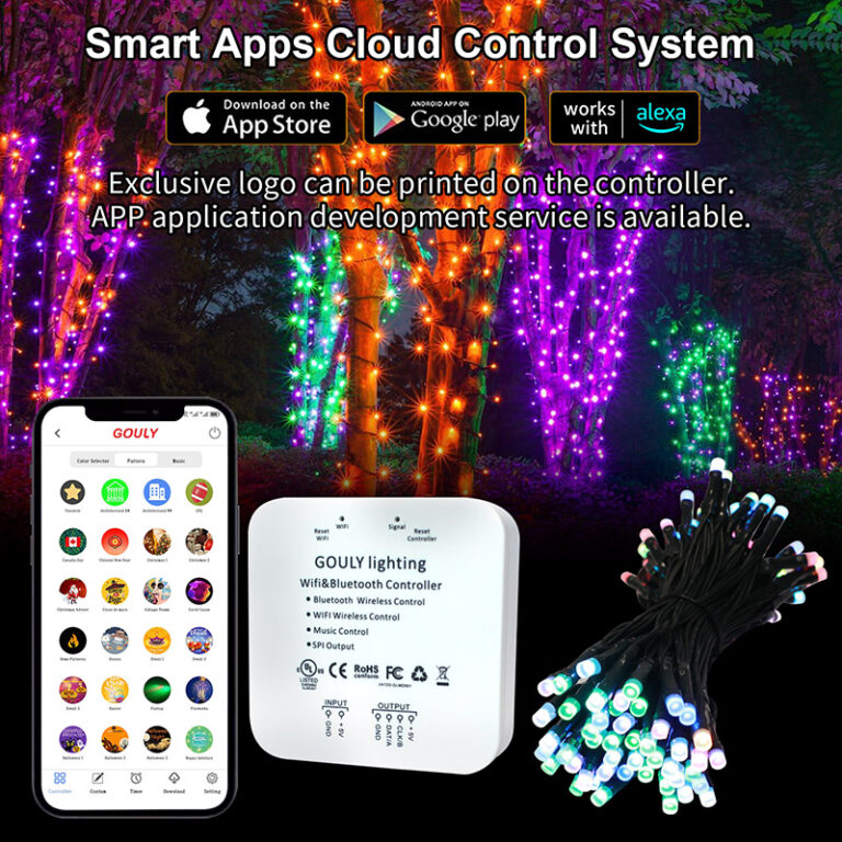 glmd186 rgbw dc5v rgbw color chase smart string lights, ip44 app control | gouly