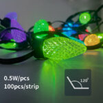 glmd190 c9 12v rgbw chasing christmas light set, 100 ft, ip68 | gouly