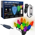 glmd190 c9 12v rgbw chasing christmas light set, 100 ft, ip68 | gouly