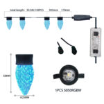 glmd190 c9 12v rgbw chasing christmas light set, 100 ft, ip68 | gouly