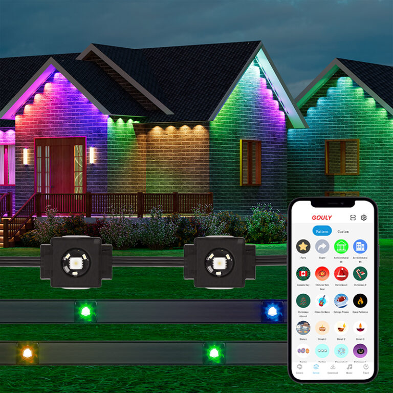 glmd193 36v black rgbwic permanent outdoor lights, ip68 smart app cloud control | gouly