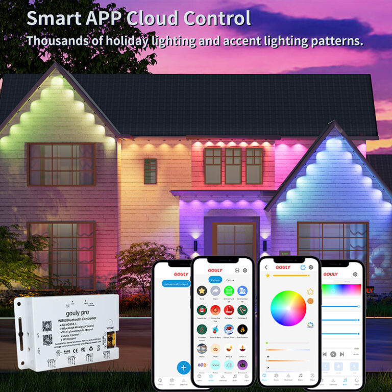 glmd193 36v black rgbwic permanent outdoor lights, ip68 smart app cloud control | gouly