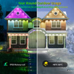 glmd193 36v black rgbwic permanent outdoor lights, ip68 smart app cloud control | gouly