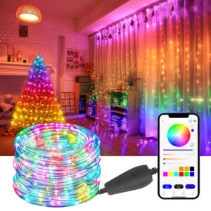 glmd195 dc5v rgb smart curtain fairy lights, ip65 app control | gouly