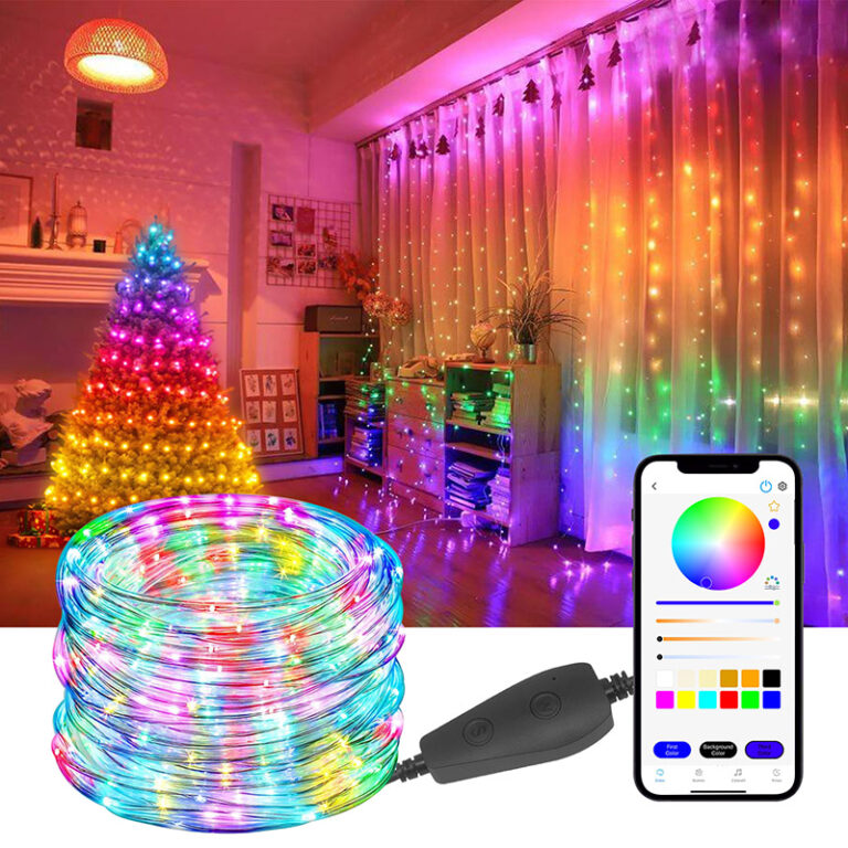 glmd195 dc5v rgb smart curtain fairy lights, ip65 app control | gouly