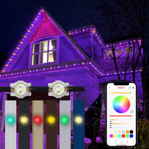 36v rgbwic permanent outdoor pixel lights ip68 smart app control roofline lighting | gouly