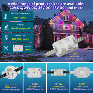 48v rgbwic permanent outdoor pixel lights ip68 app control 4 wire roofline lighting | gouly