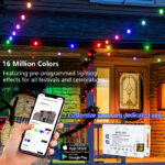 glmd208 24v rgbw smart led string lights, ip65 waterproof, replaceable bulbs | gouly