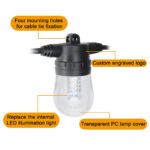 glmd208 24v rgbw smart led string lights, ip65 waterproof, replaceable bulbs | gouly