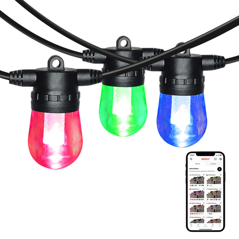glmd208 24v rgbw smart led string lights, ip65 waterproof, replaceable bulbs | gouly