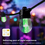 glmd208 24v rgbw smart led string lights, ip65 waterproof, replaceable bulbs | gouly