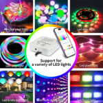 glmd901 dc12 48v wifi bluetooth rgbw led controller, 2.4g rf spi output | gouly