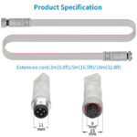 4 wire ip68 waterproof extension cable, 3m/5m/10m 18awg copper wire | gouly