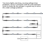waterproof t connector with dc supplemental power branch for led lights | gouly