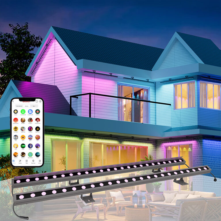 lw24w 24v rgbwic outdoor wall washer light, 24w dc24v ip68 smart app control | gouly