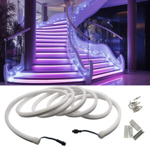 ne5050w60 2801 rgbw chasing silicone neon led strip, dc12v ip67 smart app control | gouly