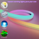 ne5050w60 2904 diy rgbwic neon rope light kit, 24v ip67 smart app control 16.5ft | gouly