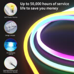 ne5050w60 2904 diy rgbwic neon rope light, ip68 smart app control outdoor flexible light | gouly