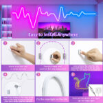 ne5050w60 2904 diy rgbwic neon rope light kit, 24v ip67 smart app control 16.5ft | gouly