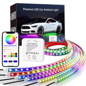 12v rgb/rgbw car underglow light strip kit, ip67 smart app control | gouly