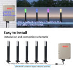 pl12w rgbw led path light, 24v ip65 outdoor bollard landscape light | gouly