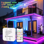 ne5050w60 2801 rgbw chasing silicone neon led strip, dc12v ip67 smart app control | gouly