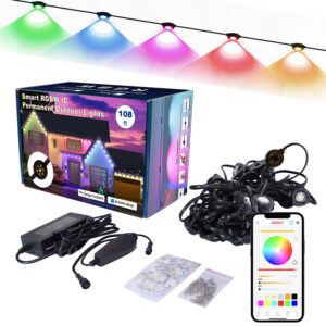 108ft smart rgbw ic permanent outdoor lights | gouly